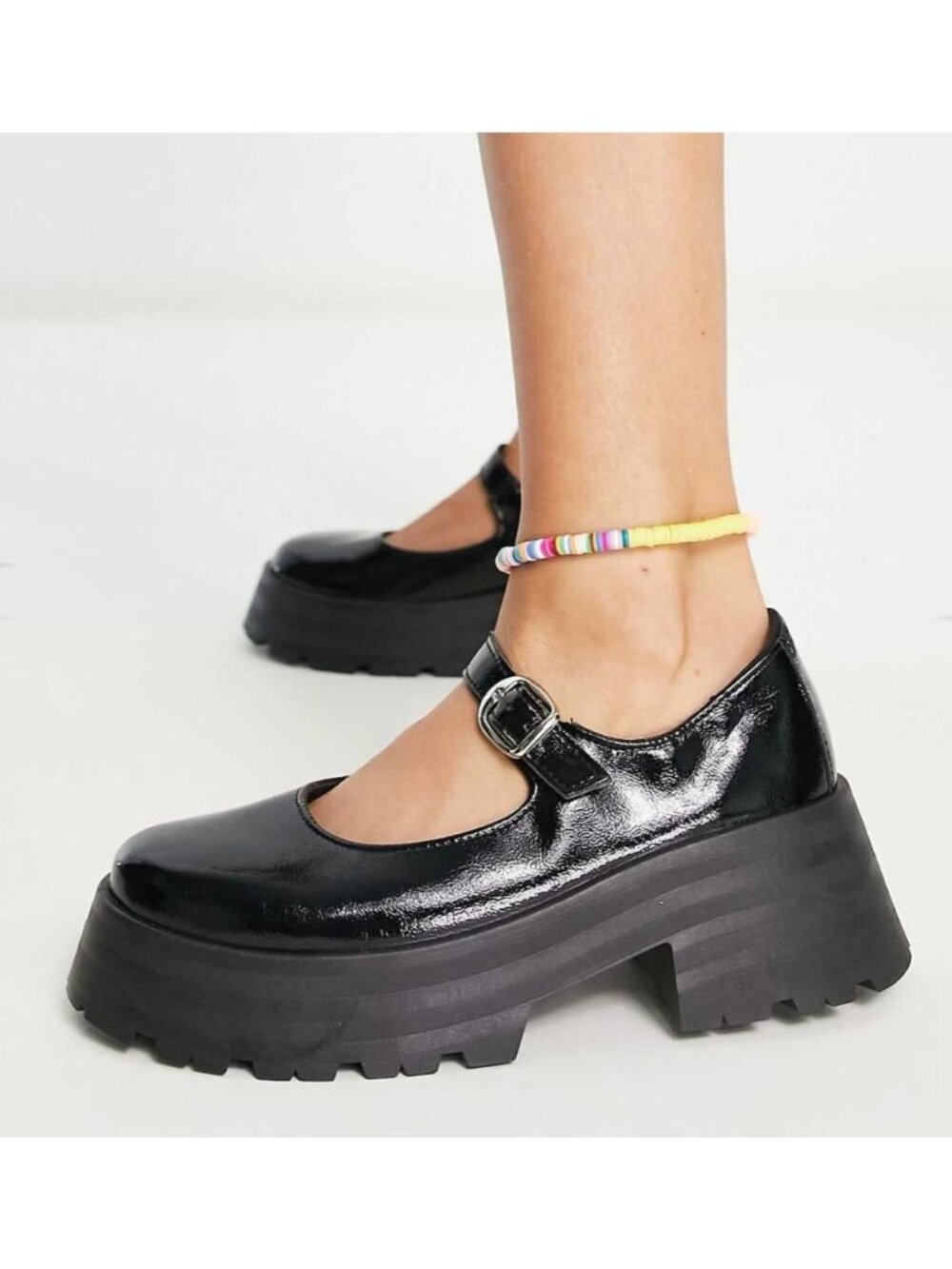 ASOS DESIGN Maxine Size 10 Chunky Mary Jane Lug Sole Goth Whimsigoth Dark Fairy